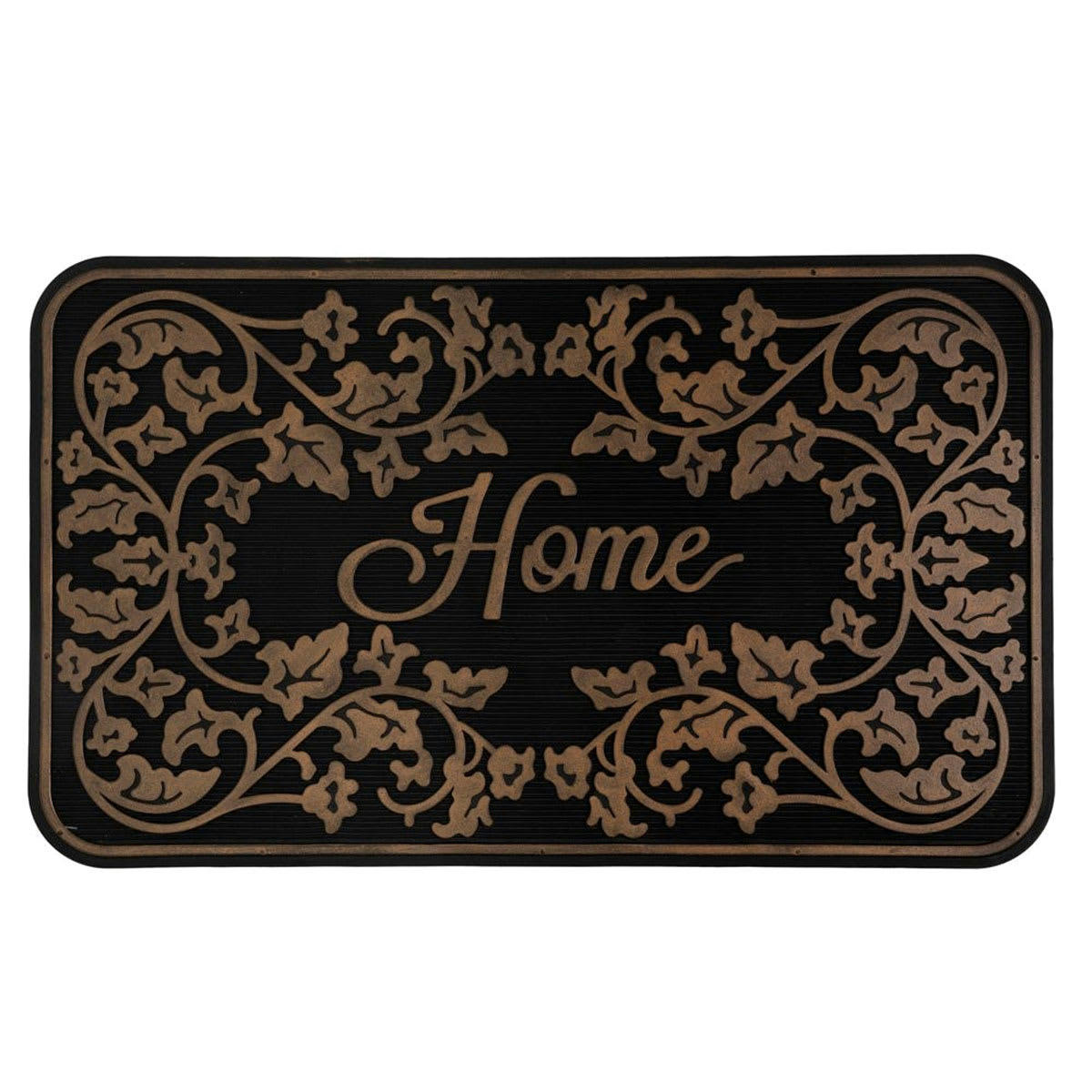 - Paillasson home en Gomme noir et cuivre - 75 x 45 cm