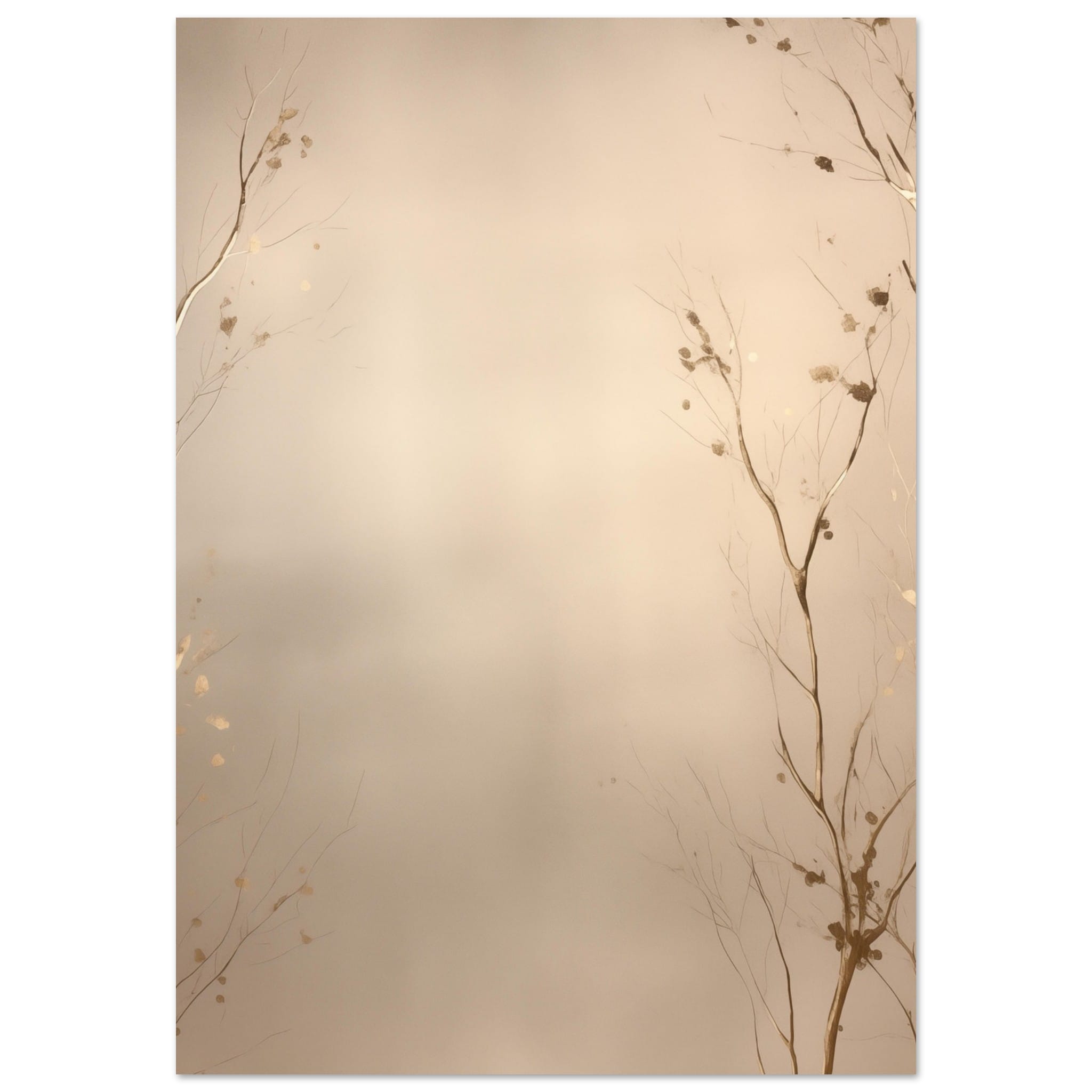 Artfulprints Poster Abstract - Golden leafs  - 70x100 cm - Goud