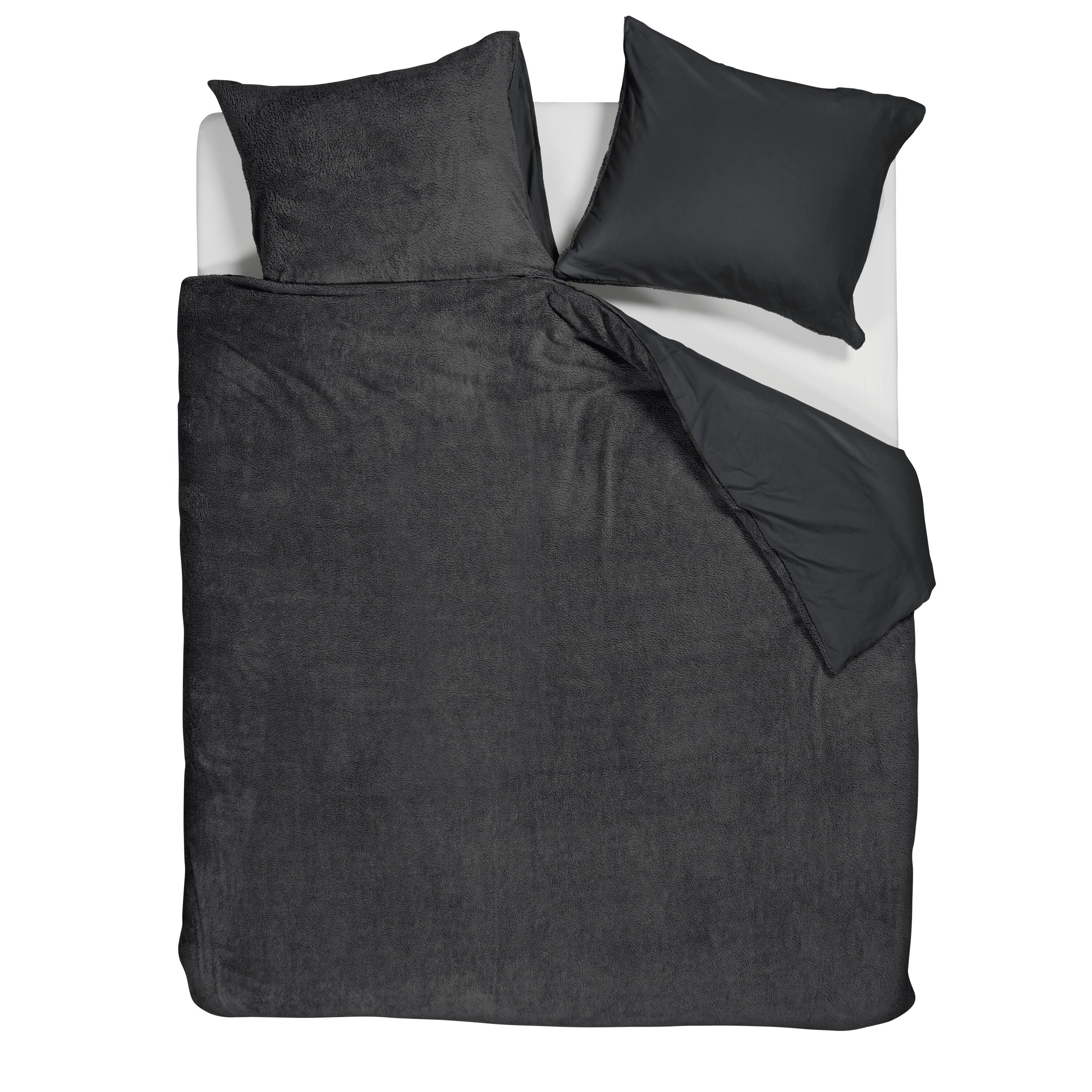 Ambiante Plush Dekbedovertrek 200 x 200/220 cm - Antraciet