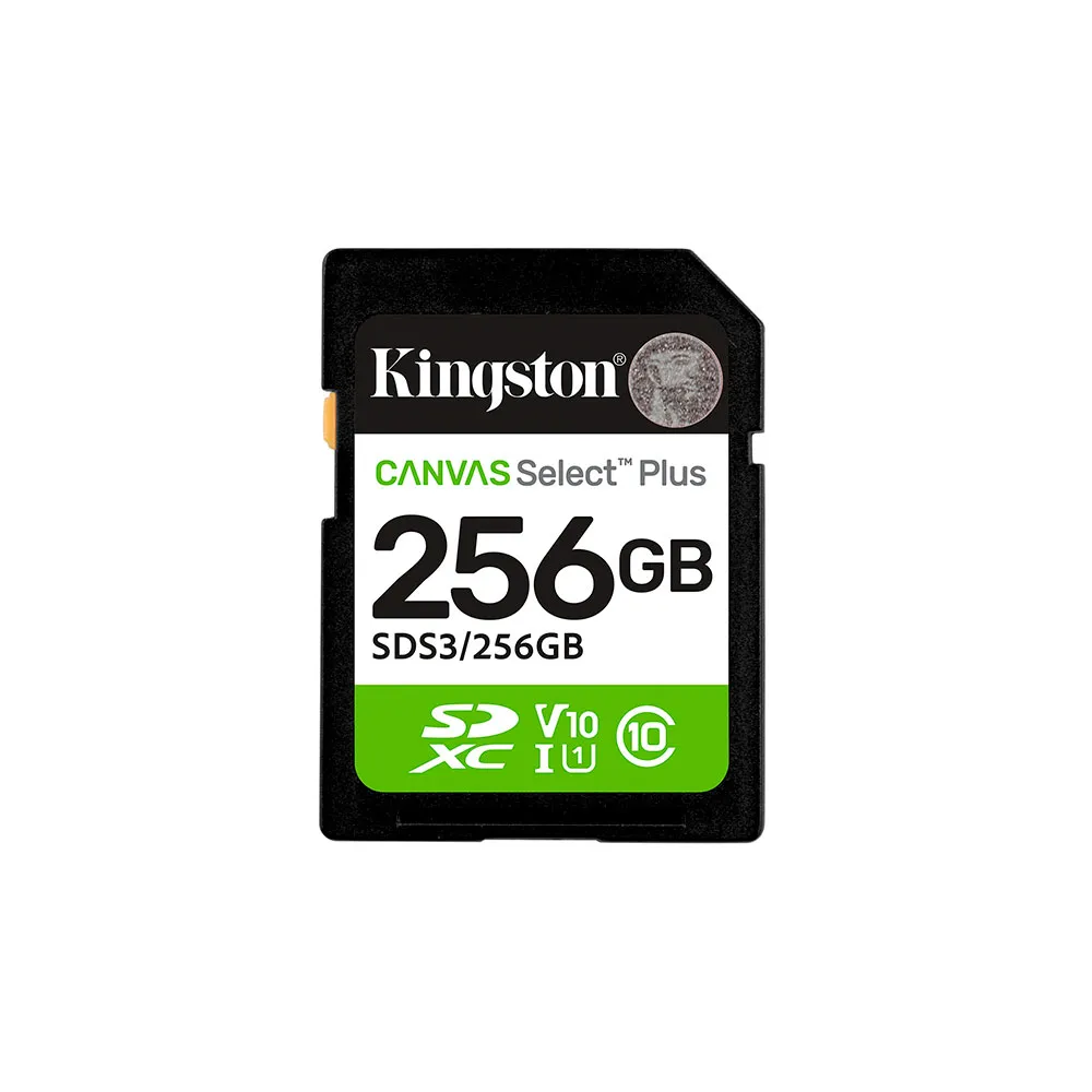 Kingston 256GB SDXC Canvas Select Plus Gen3 150 MB/s C10 UHS-I U1 V10 memory card