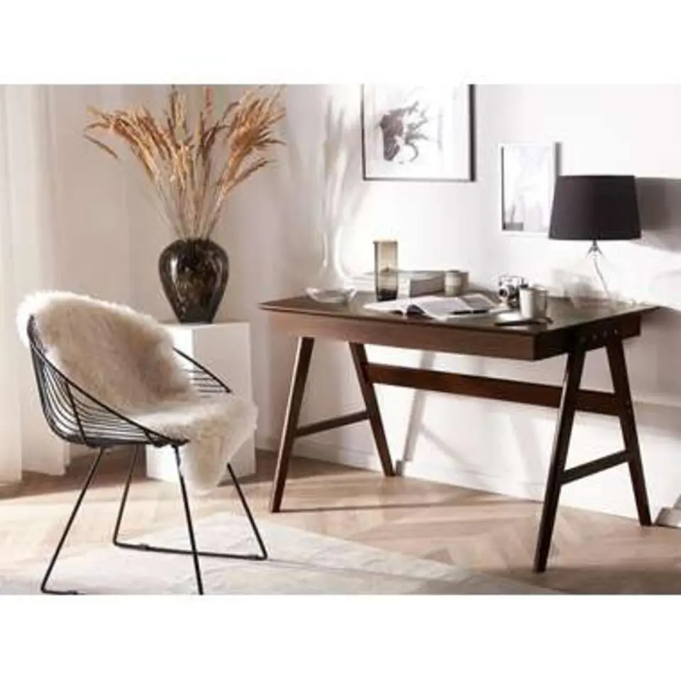 SHESLAY - Bureau - Donkere houtkleur - MDF