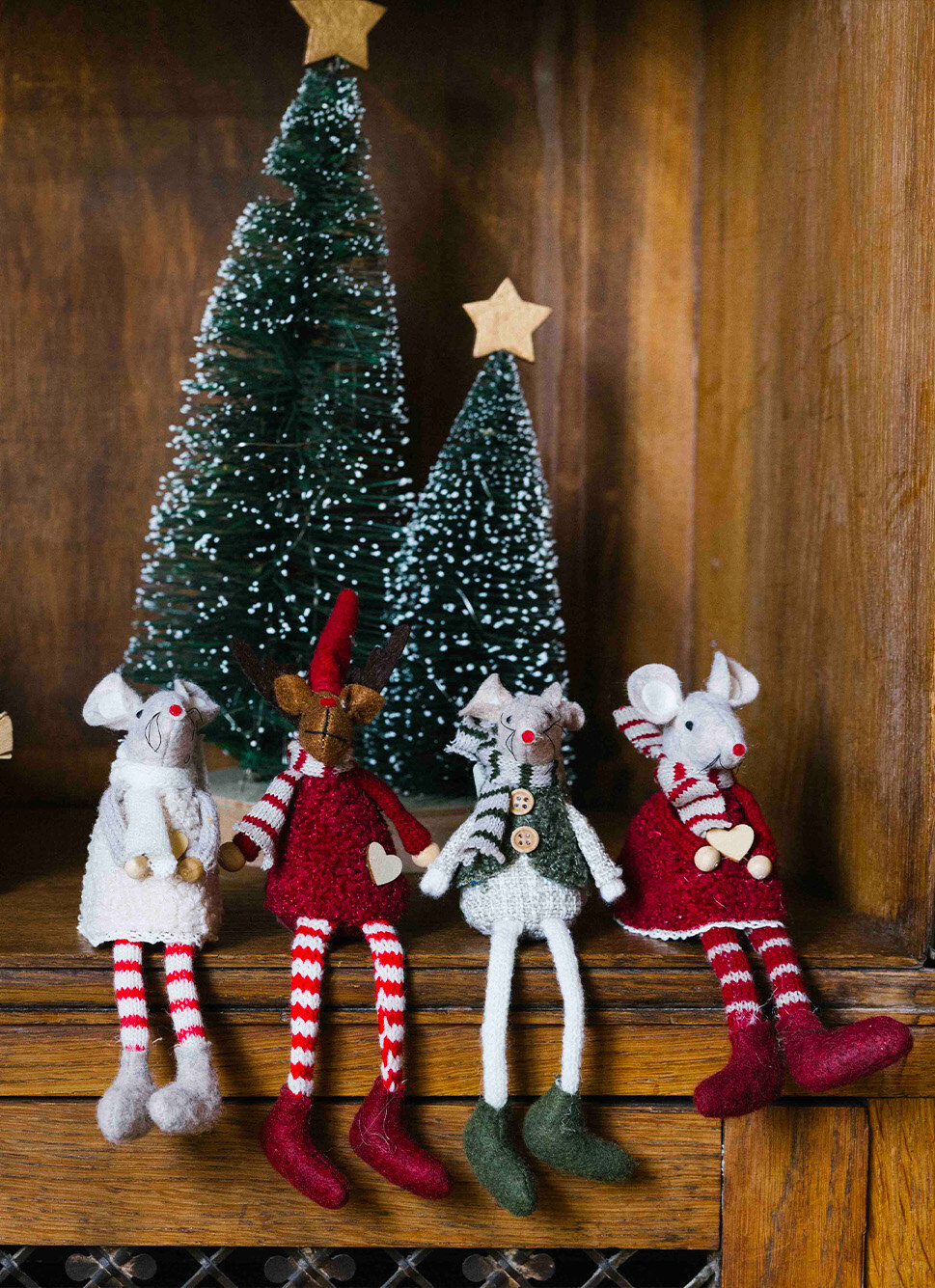 ENSEMBLE DE 2 SAPINS LUMINEUX SUR SOCLE SAPIN