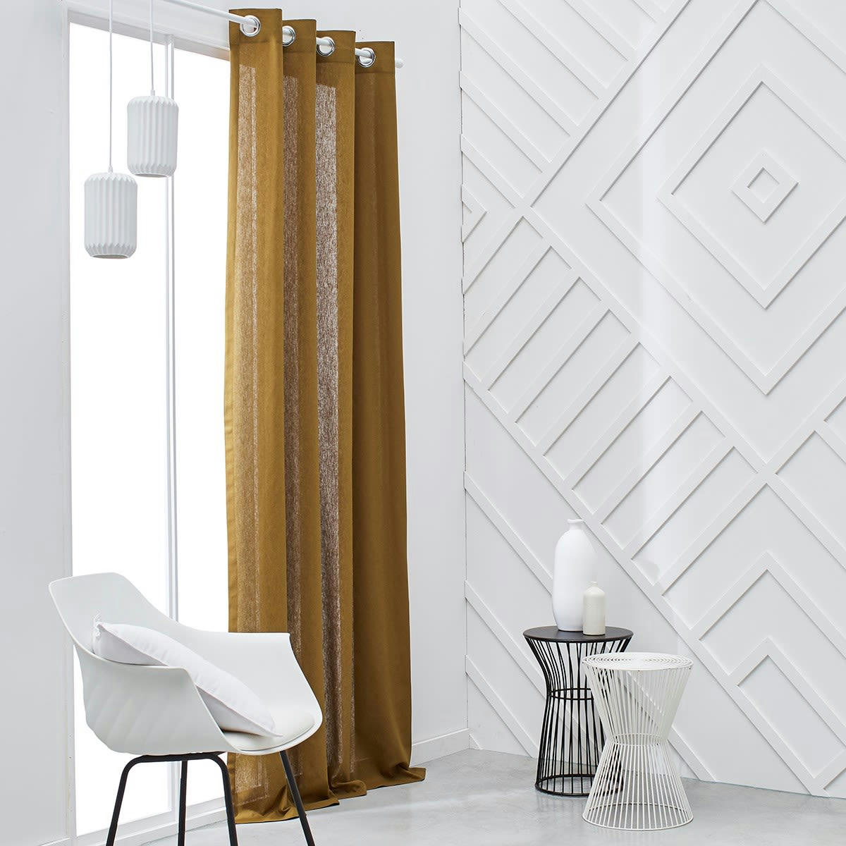 ESSENTIAL PANAMA - Rideau œillets en Viscose Marron 140x240 cm