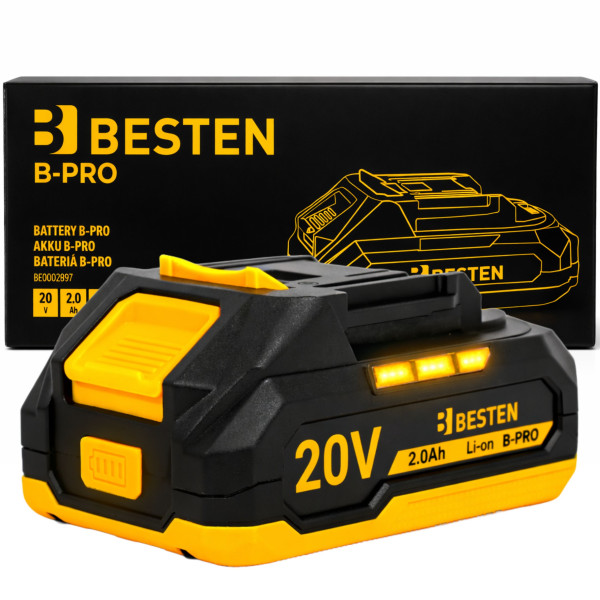 Akumulator BESTEN B-PRO 20V 2.0Ah Li-Ion z wskaźnikiem LED