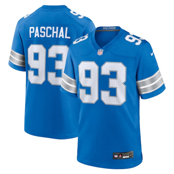 Josh Paschal Detroit Lions Nike Team Game Jersey -  Blue