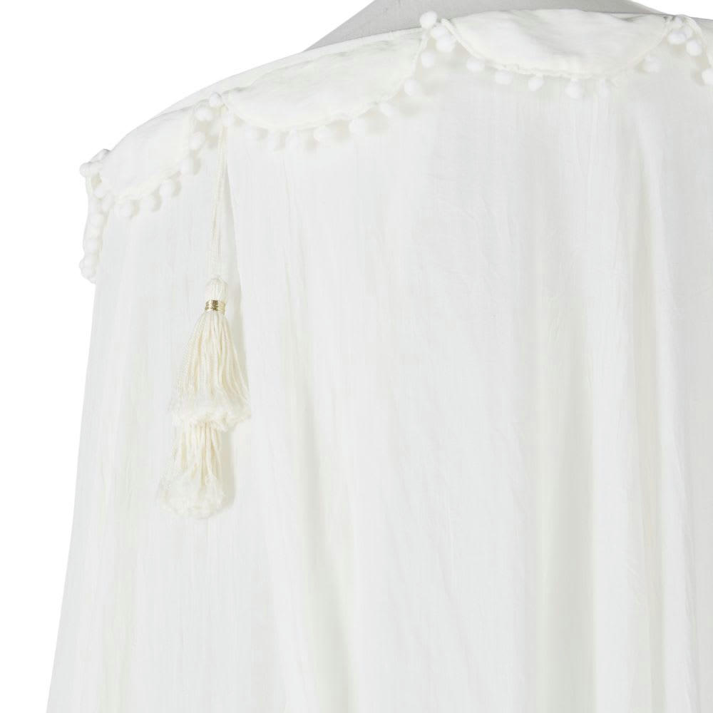 - Ciel de lit bébé à pompons écru et doré