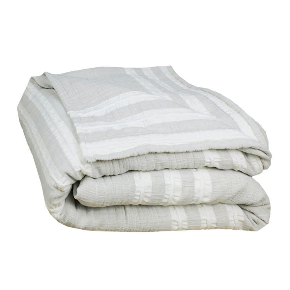 TRANSAT NATUREL - Couvre-lit  lin & autres fibres ecru 230x250