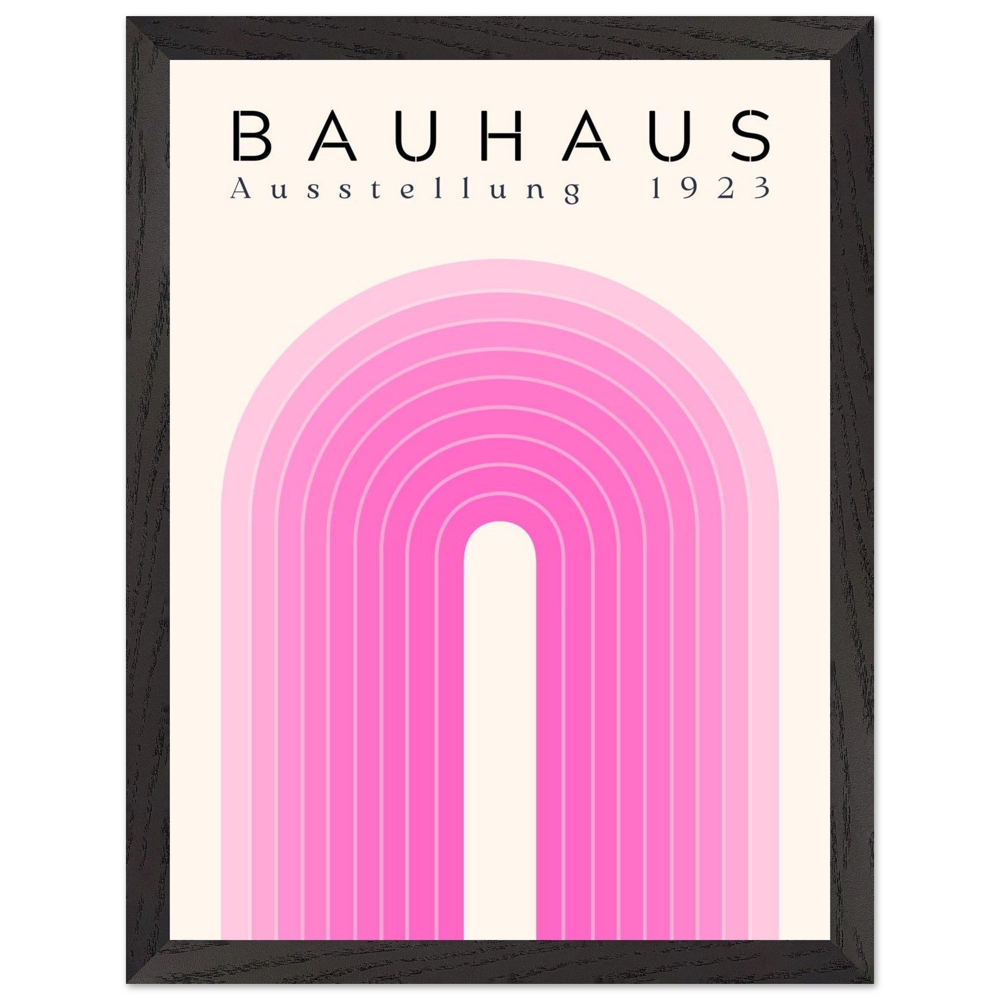Artfulprints Poster met Lijst Bauhaus - Pink rainbow  - 30x40 cm - Roze