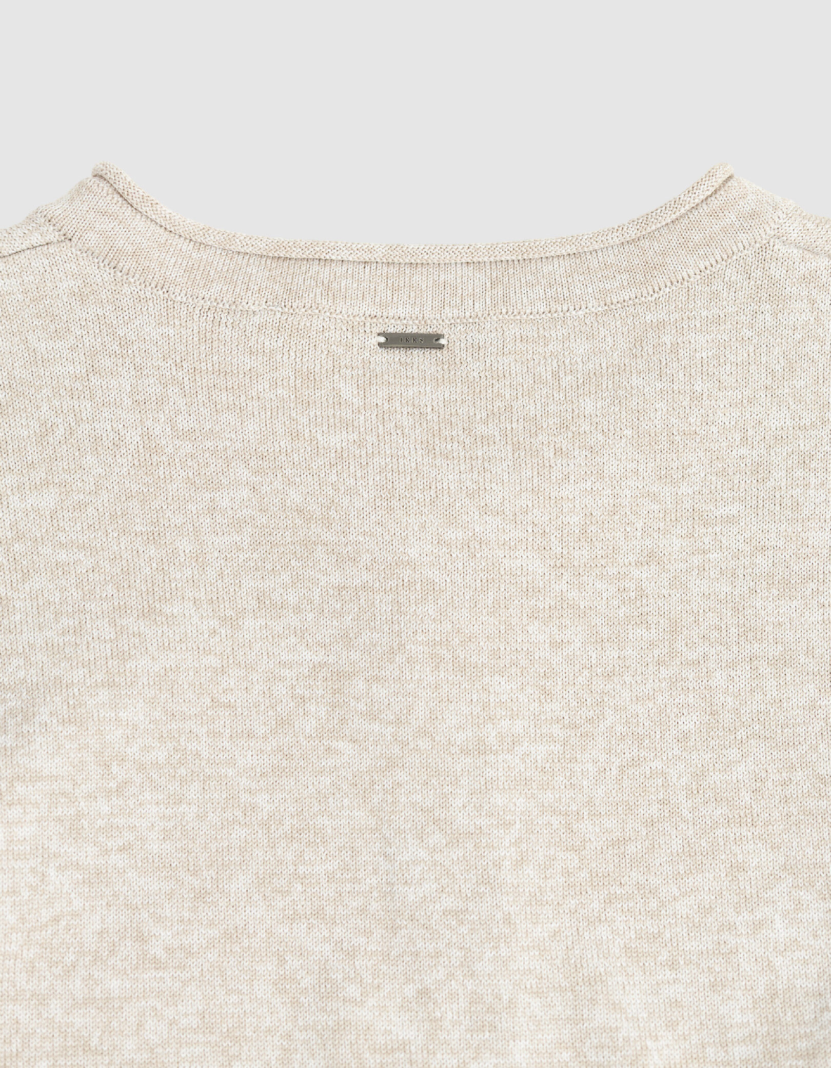 Pull tunisien beige tricot chiné Homme