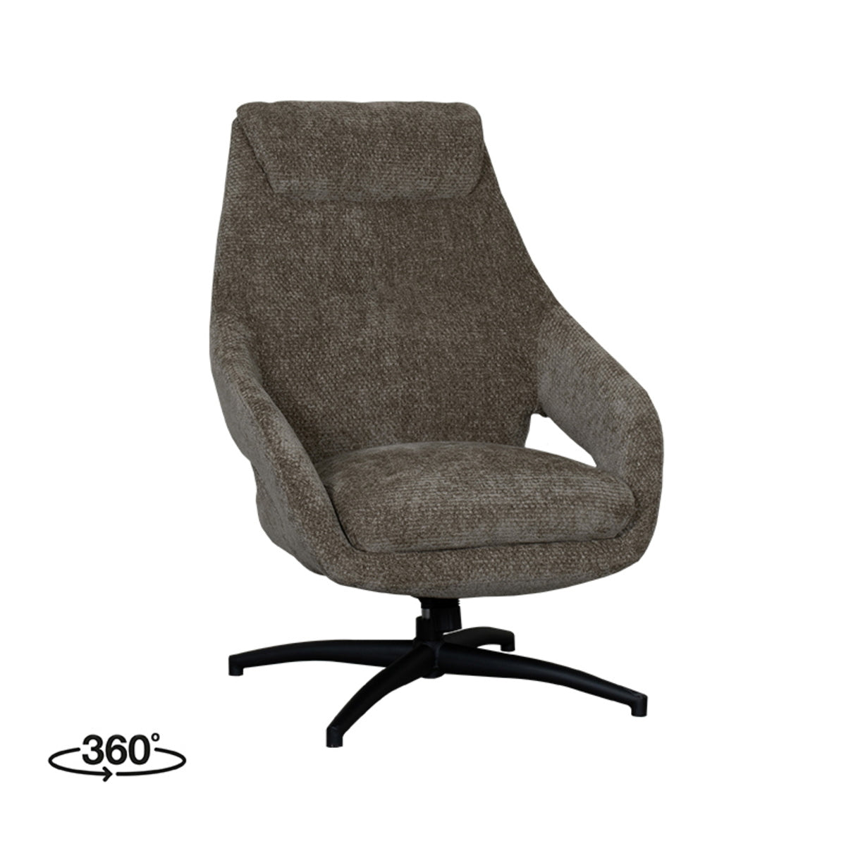 LABEL51 Draaifauteuil Maxwell - Groen/Zwart - 75x84x108cm
