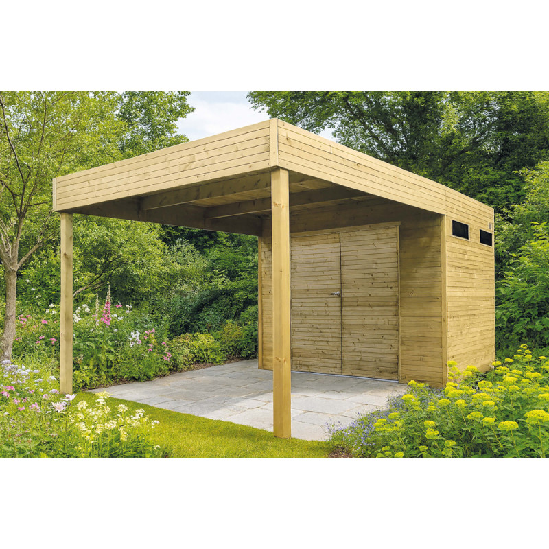 Abri de jardin en bois Marsala traité 19 mm 2,99 x 1,99   2,87 m SOLID