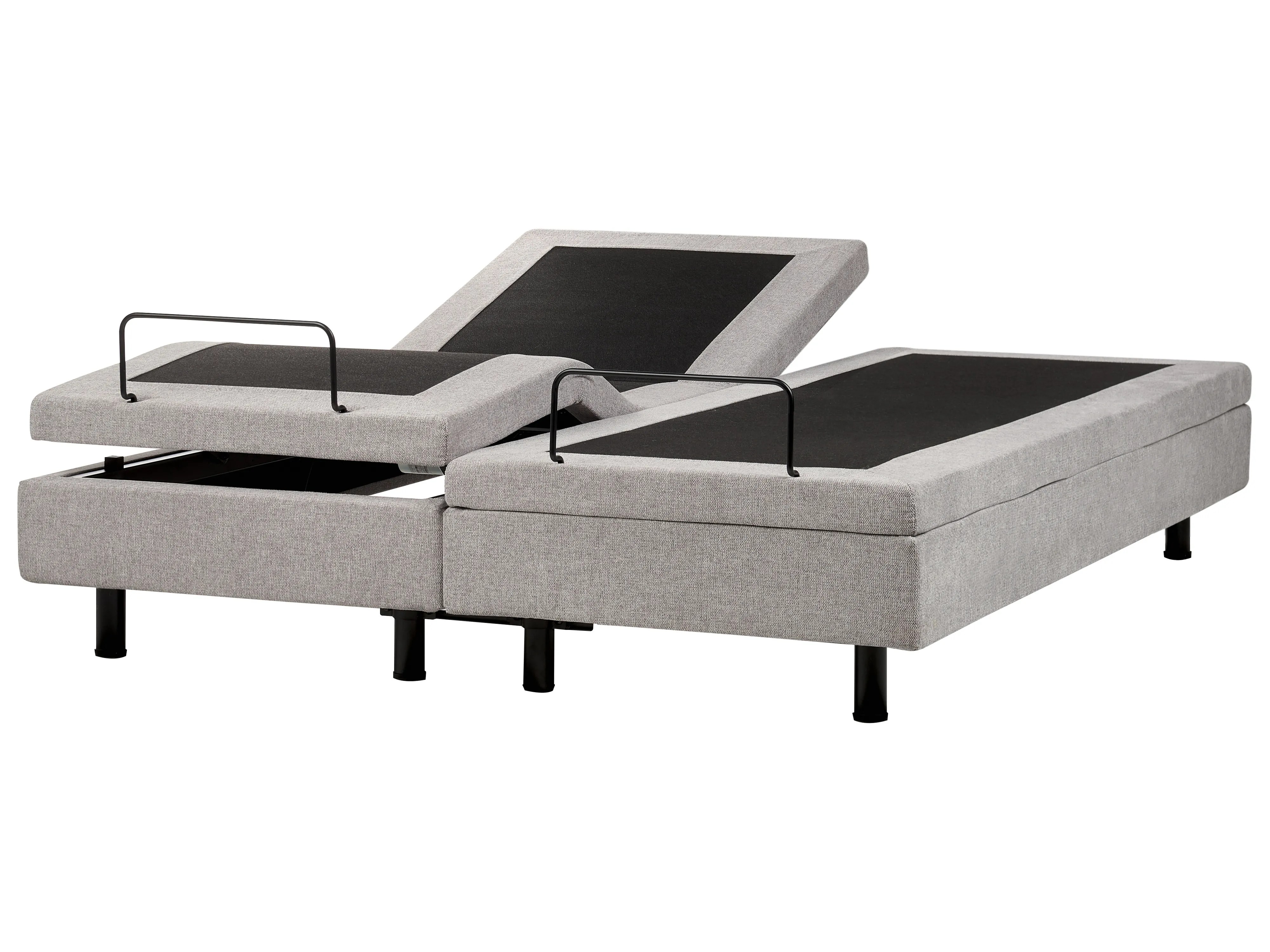 Adjustable Bed without Headboard Fabric CASTELLAN 160 x 200 cm (EU King Size) Light Grey