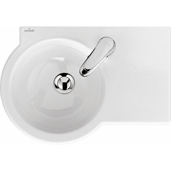 Lavabo gain de place 49.5 cm avec vasque décentrée à gauche - Nano