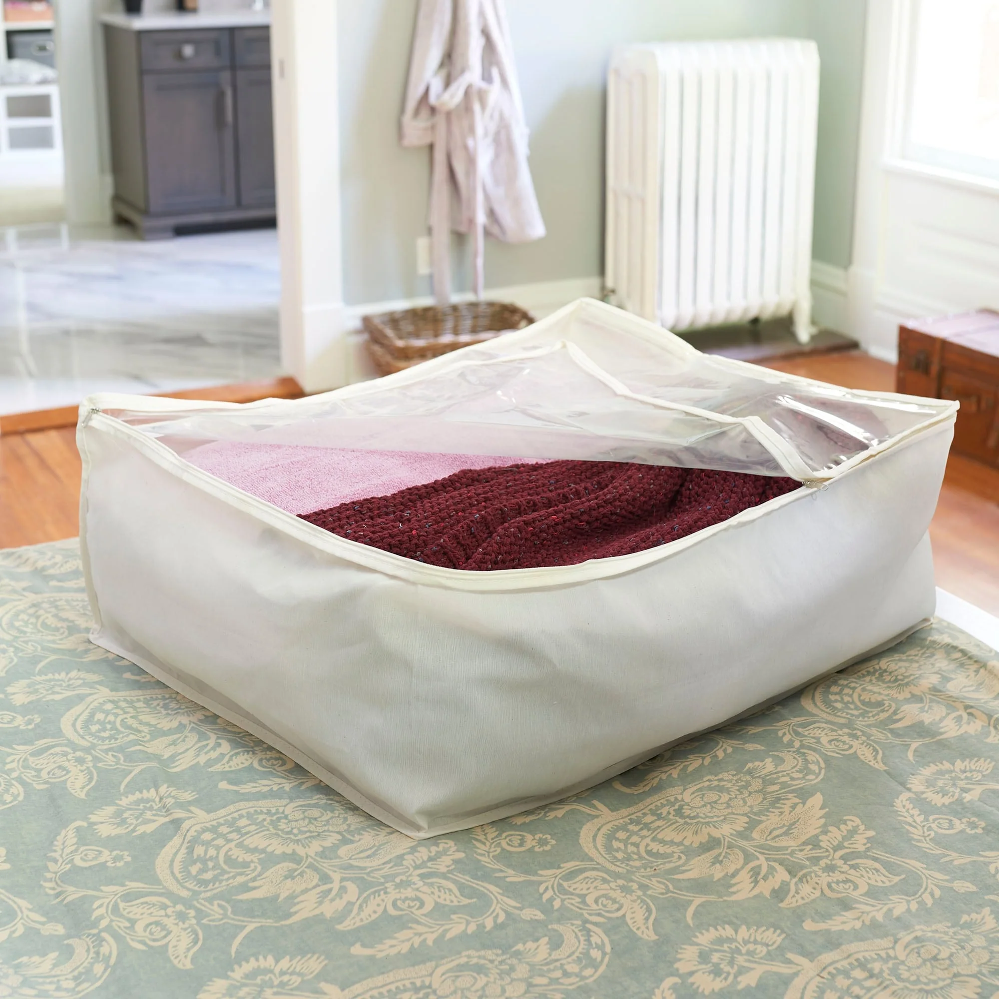 Household Essentials Canvas Blanket Storage Bag