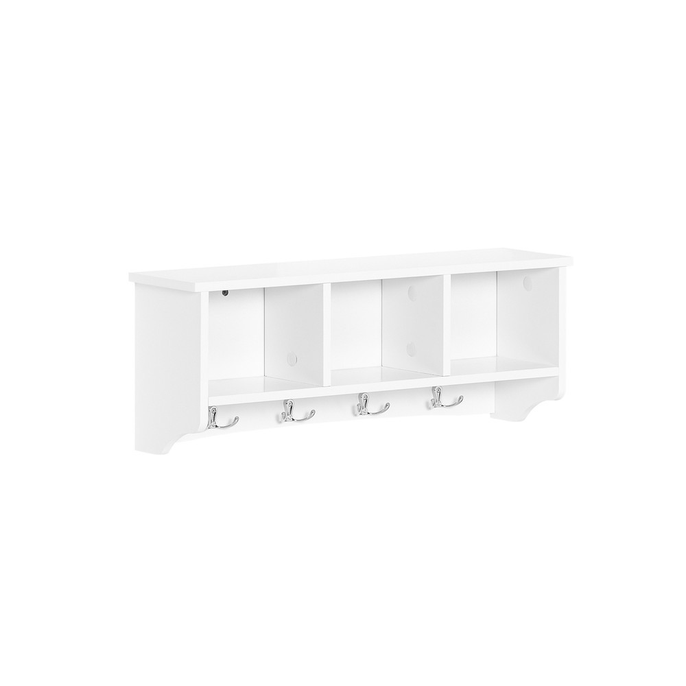 SoBuy Wieszak ścienny z półką Biały 60x15x23cm FRG48-W