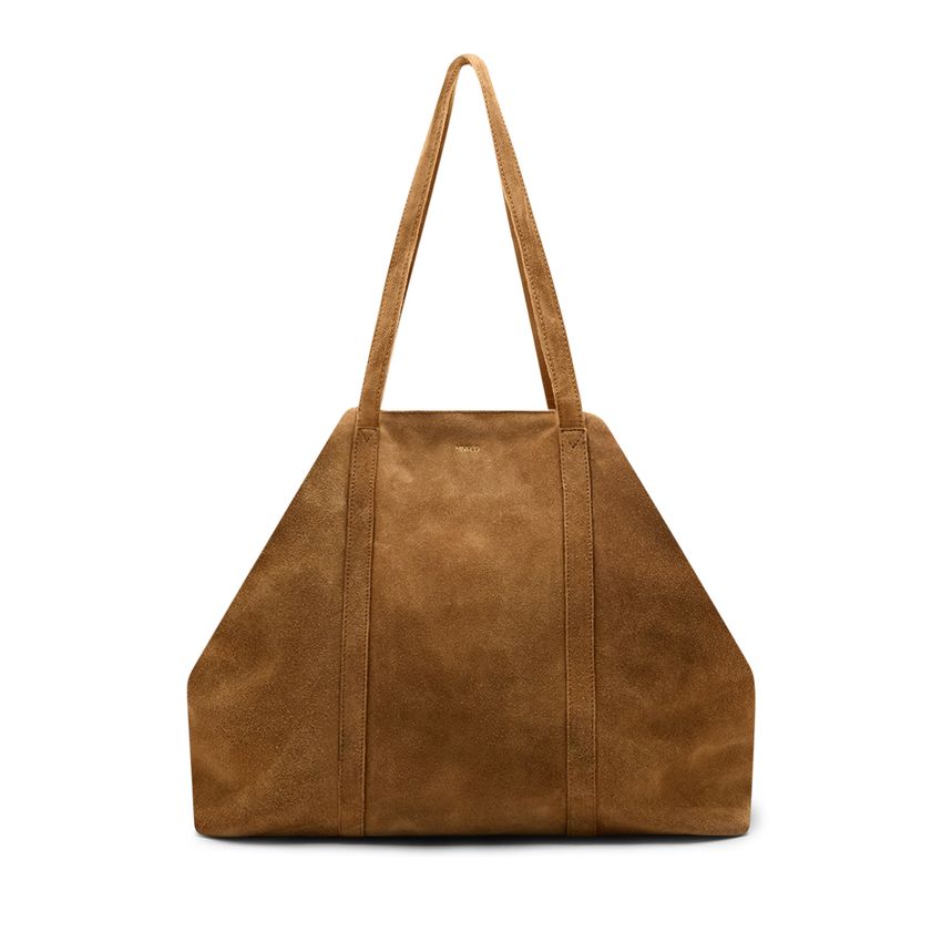 Manfield Cognac suède shopper