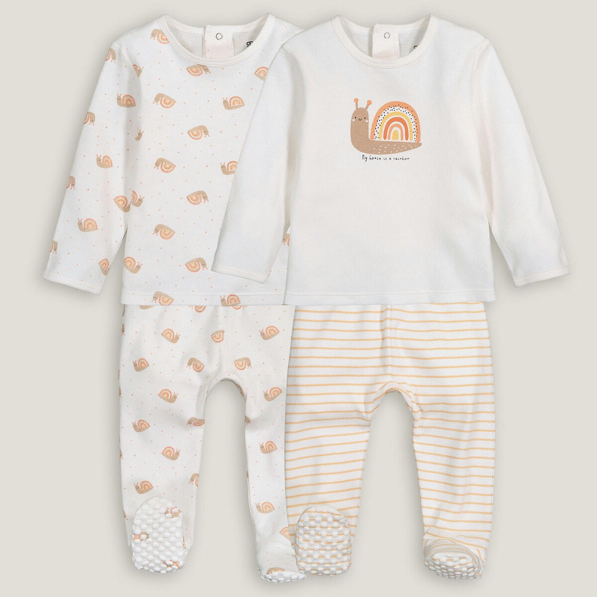 Lot de 2 pyjamas 2 pièces, thème escargot