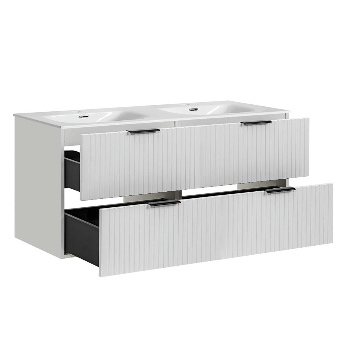 - Meuble double vasque encastrée 120cm blanc