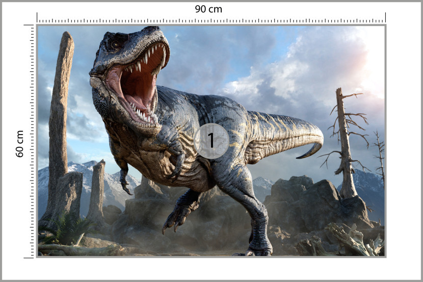 Fototapeta Młodzieżowa DINOZAUR Abstrakcja 3D 90x60cm