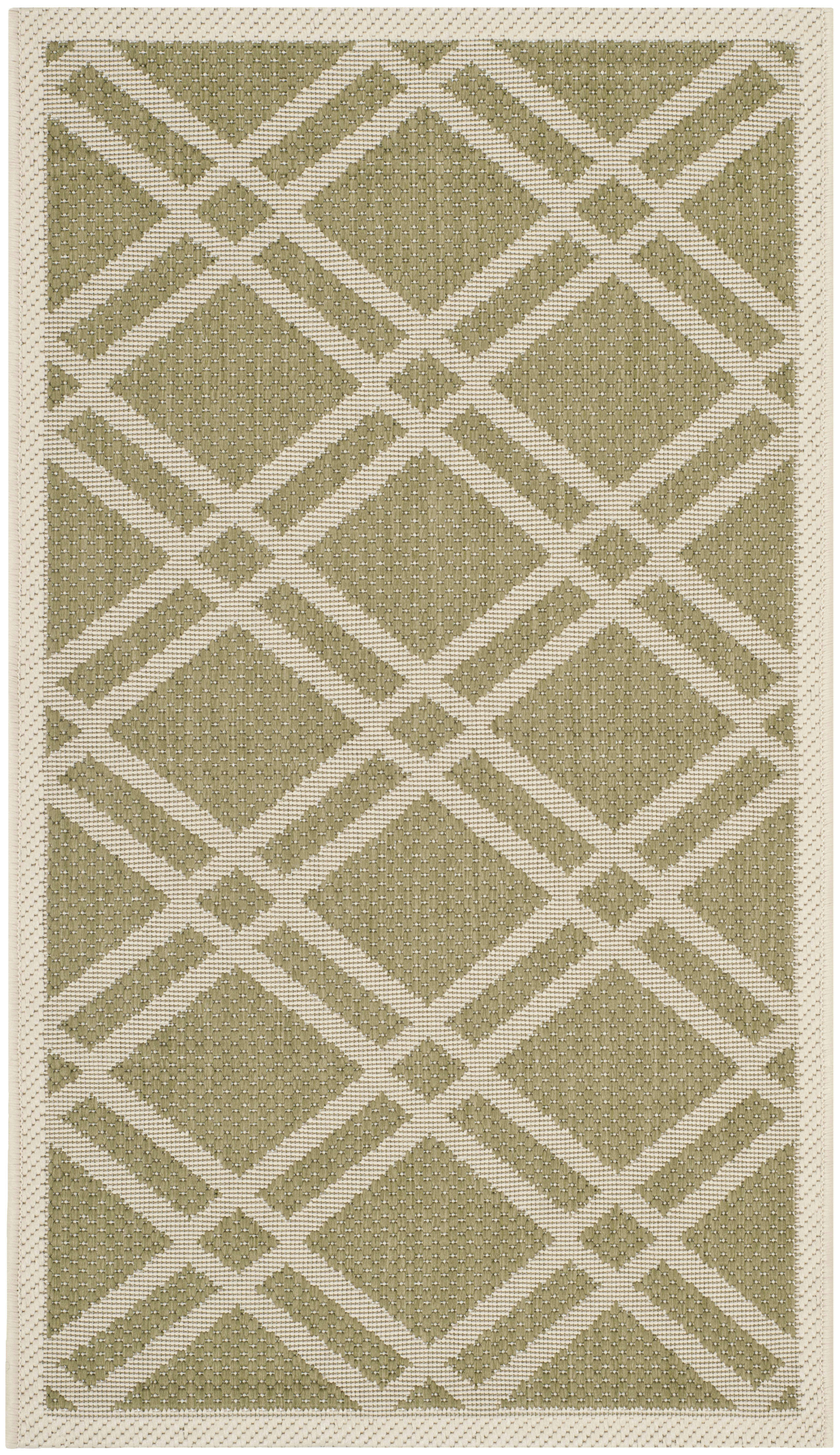 COURTYARD - Tapis interieur & exterieur en vert & beige, 79 x 152 cm