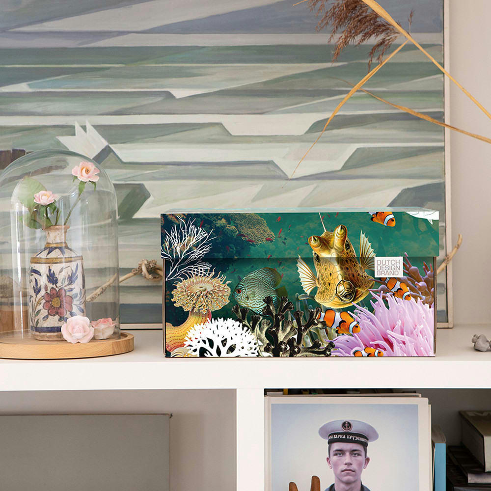 PAISLEY - Boite de rangement carton multicolore 39,5x32x21cm