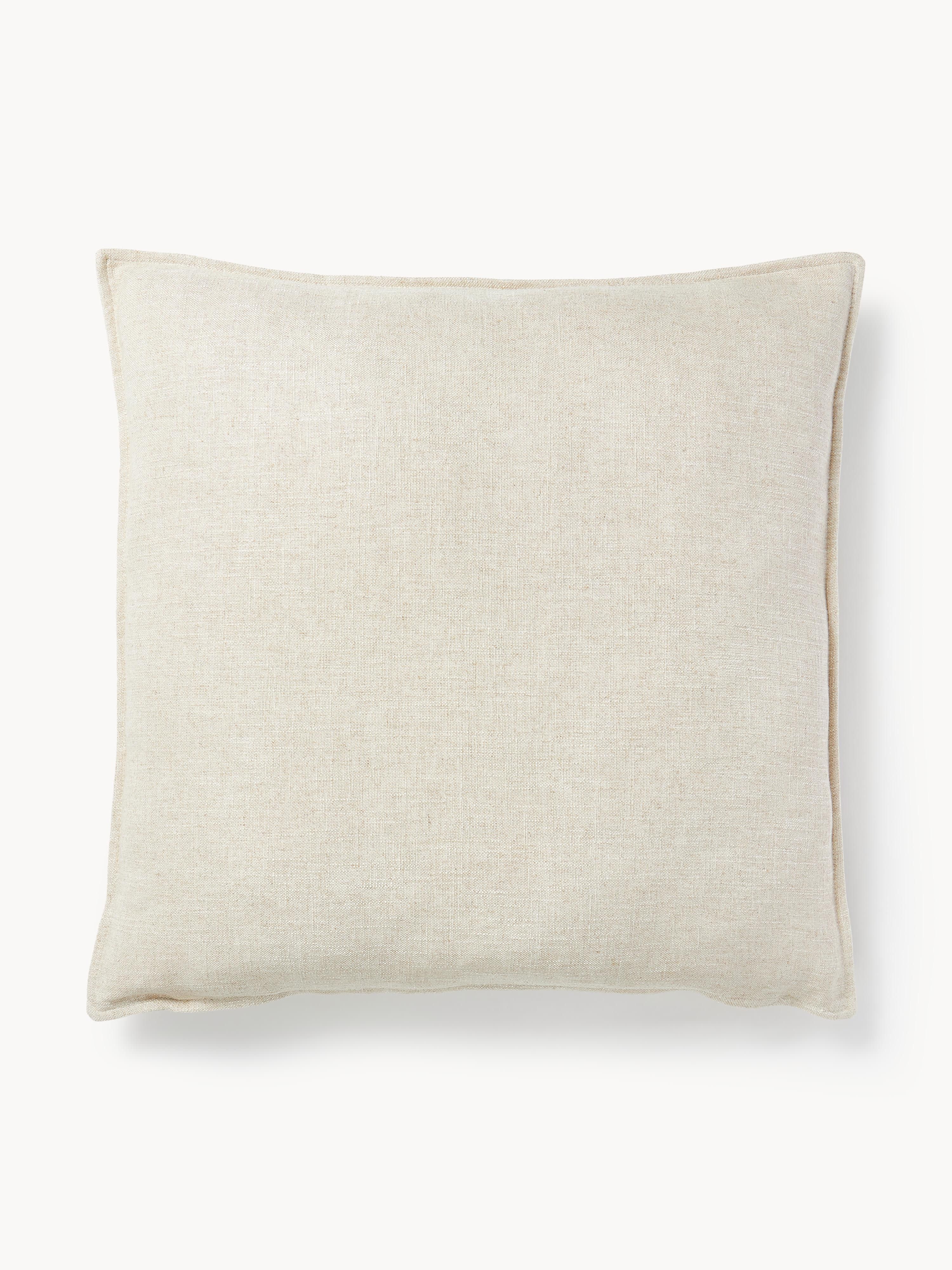 Großes Sofa-Kissen Lennon aus Leinen-Mix, 70 x 70 cm