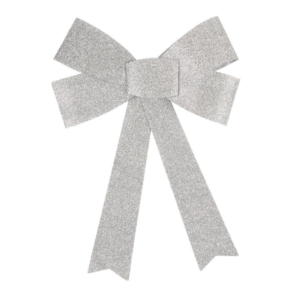 Suspension noeud de No&euml;l pailleté argent