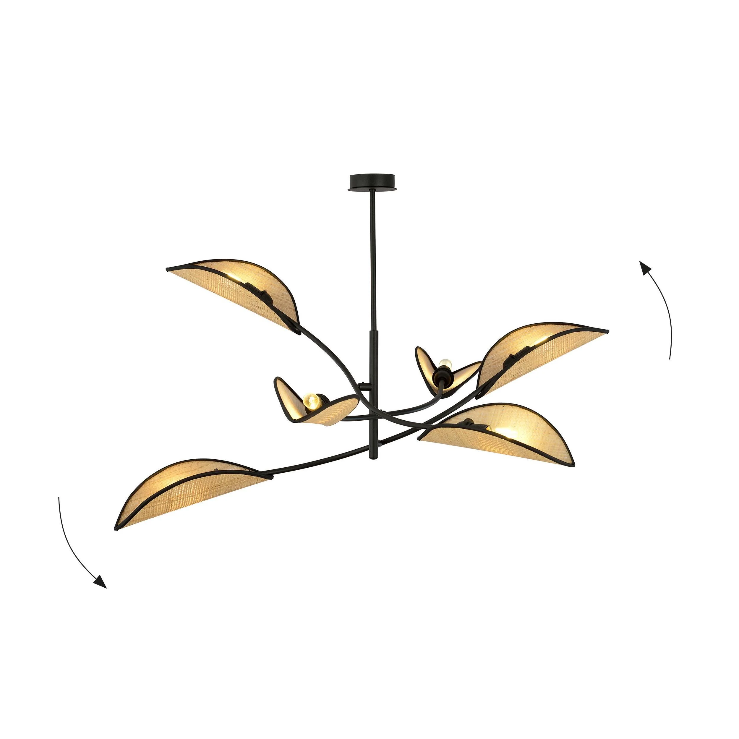 6-lichts plafondlamp Lorah