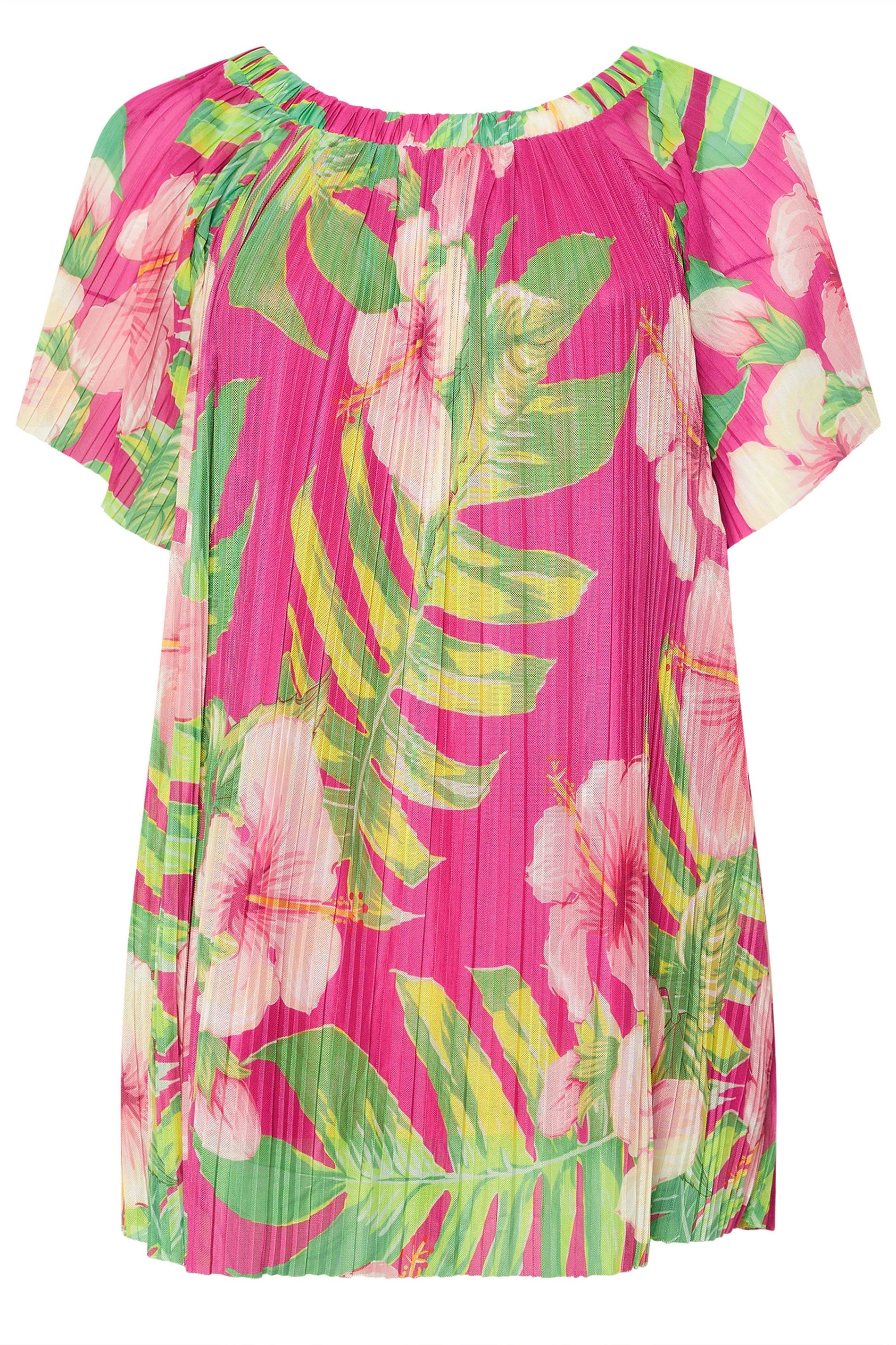 Yours Floral Pleated Top