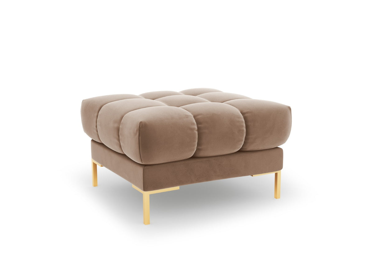 Cosmopolitan Design Poef Bali flueel, beige - 60x60x41cm