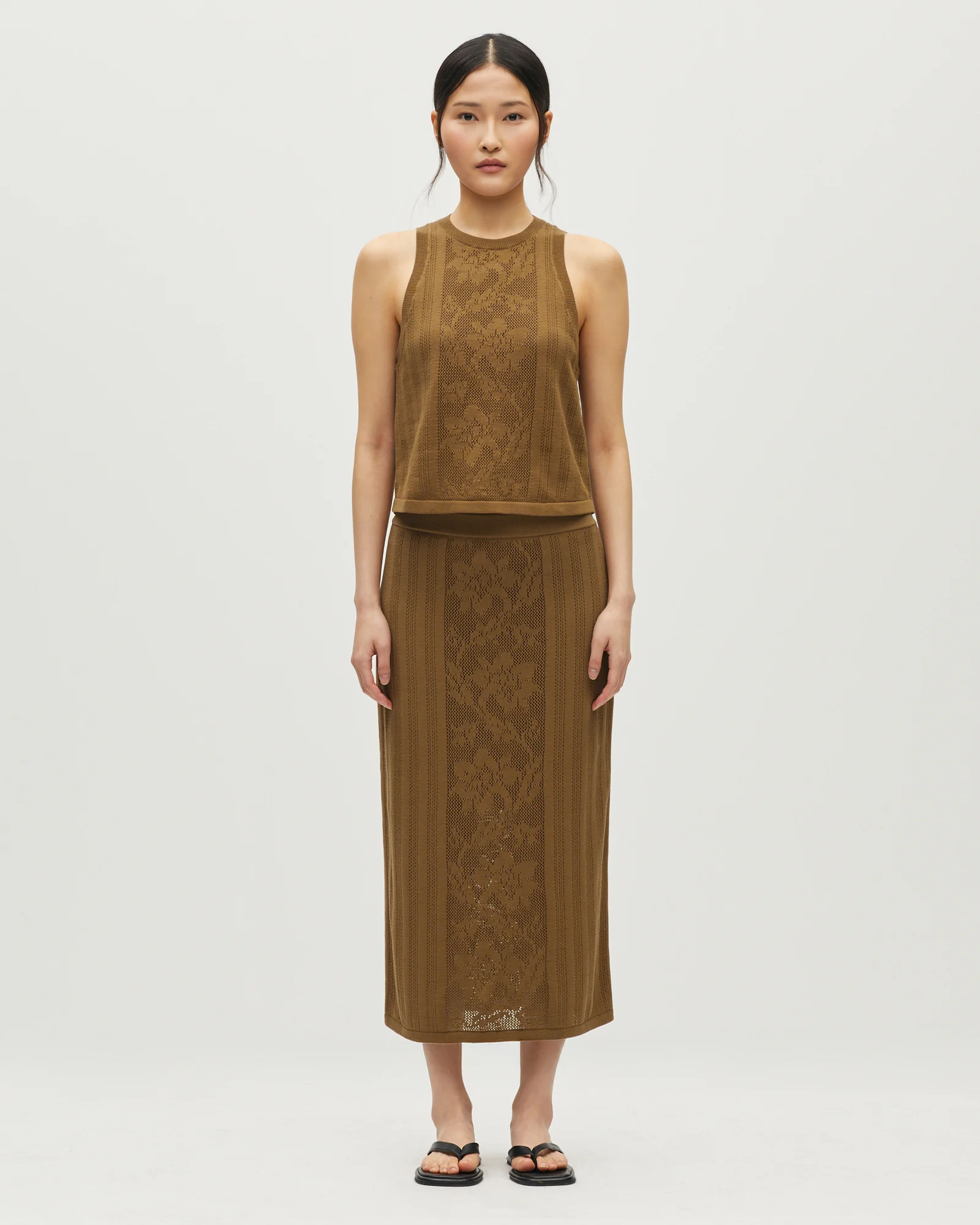 Jupe longue en coton crochet