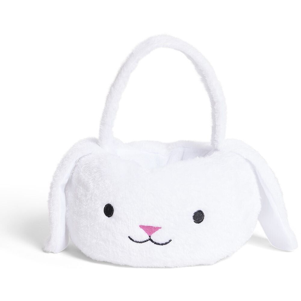 Panier de Pâques peluche lapin blanc