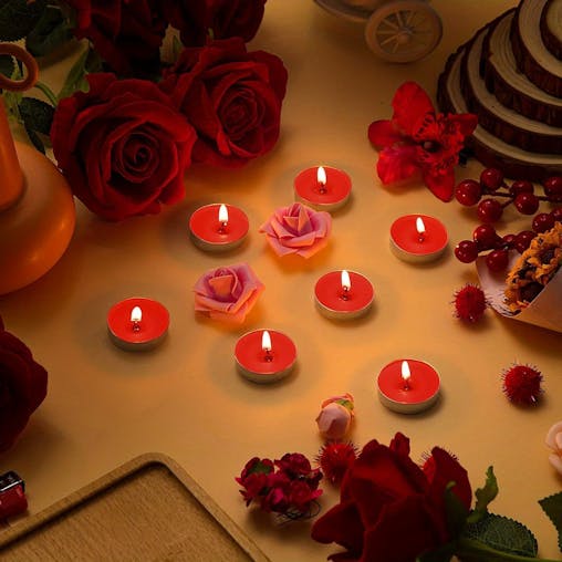 NNETM 24pcs Red Tea Light Candles