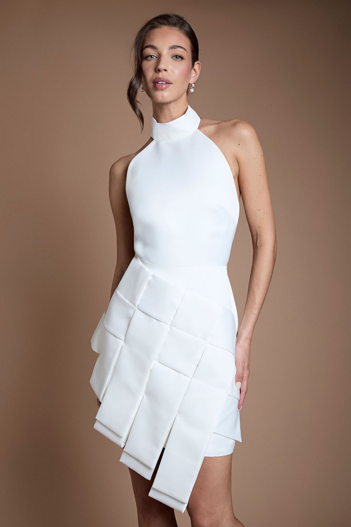Coast Satin Woven Bridal Mini Dress