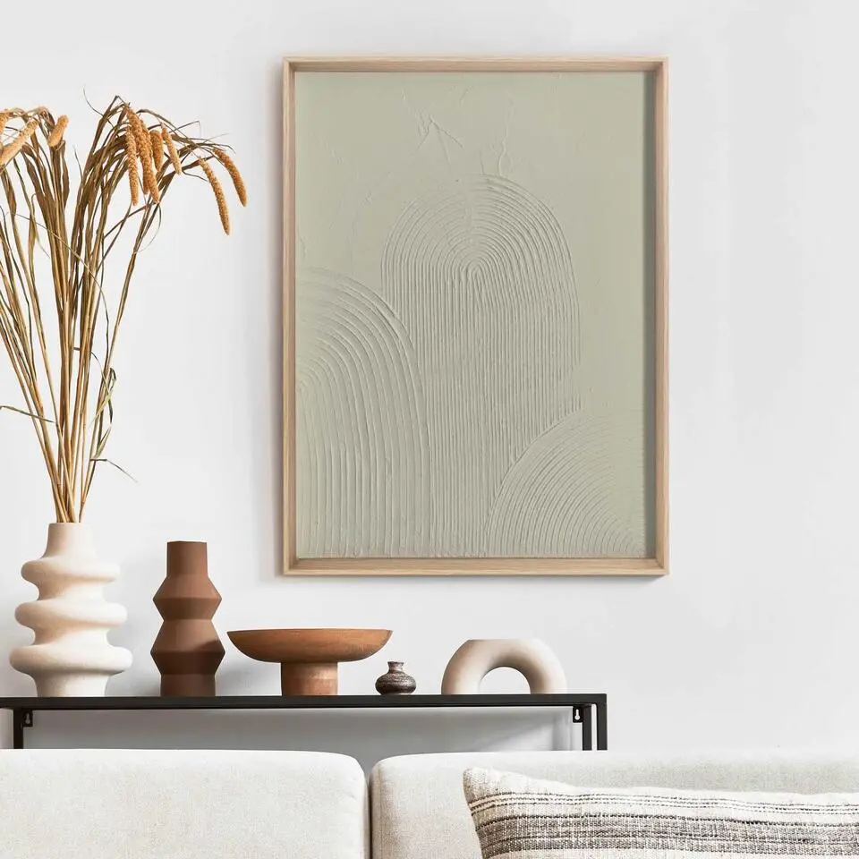 Schilderij 3D Art Arches - sage green - 40 x 30 - Groen