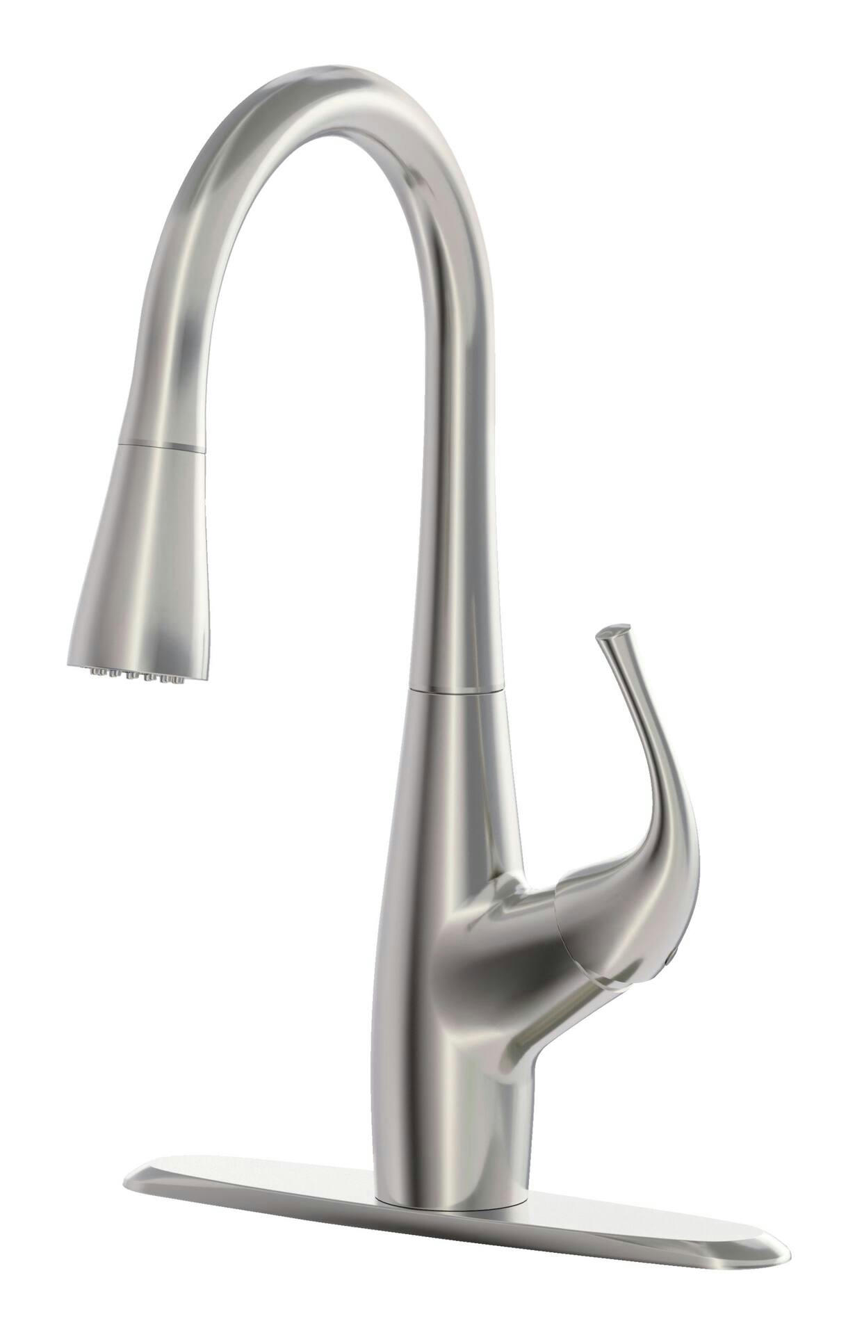 Danze Dellen Single Handle Pull Down Kitchen Faucet, Brushed Nickel