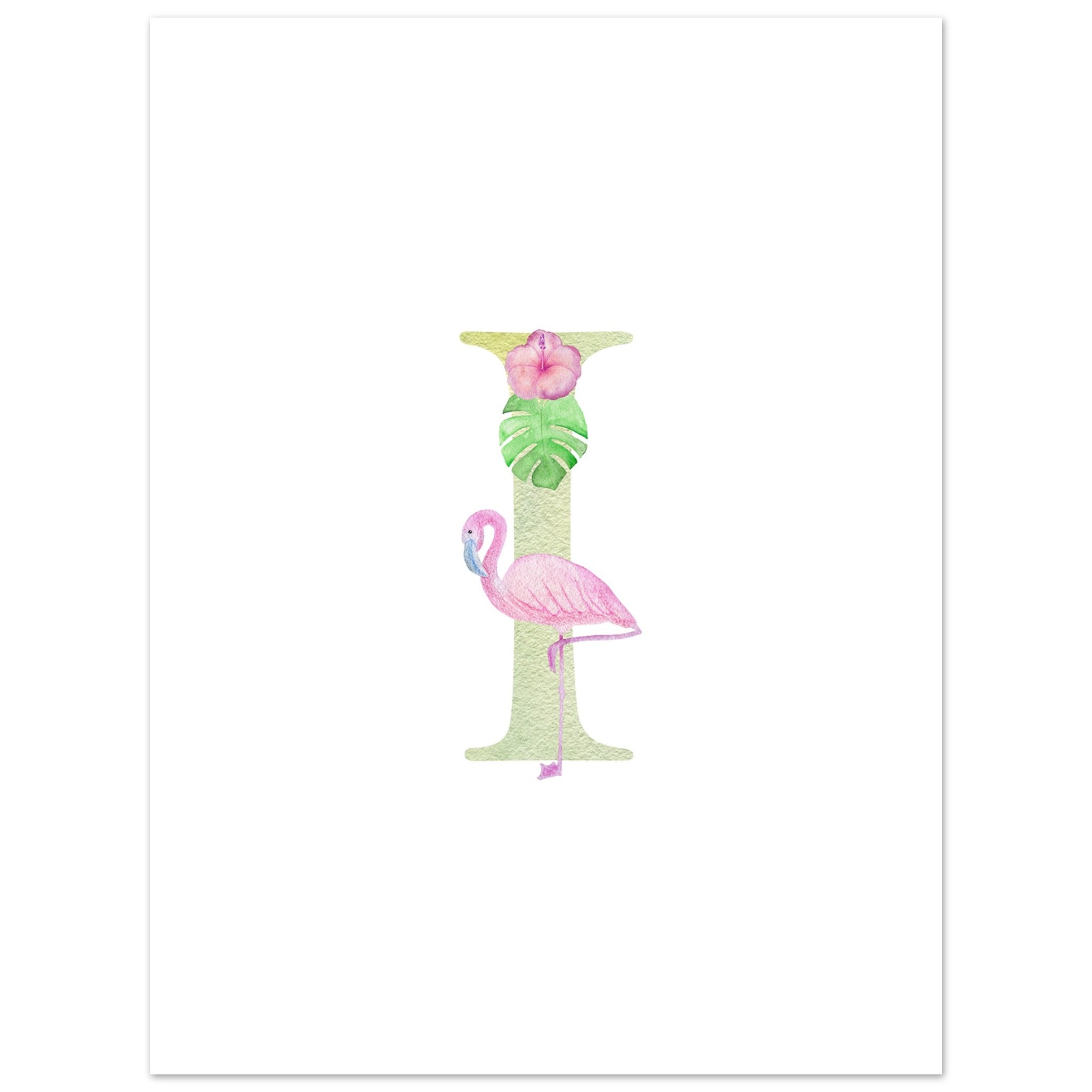Artfulprints Poster Letter I kindernaam  - 30x40 cm - Meerkleurig