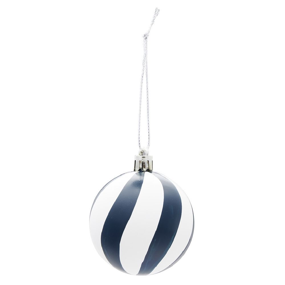 Boule de No&euml;l bleu et blanc Ø6 cm