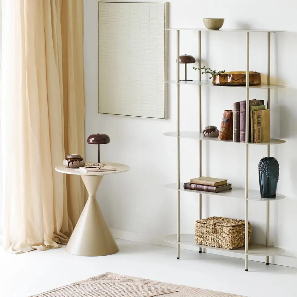 Artichok Riana metalen boekenkast beige - 90 x 150 cm