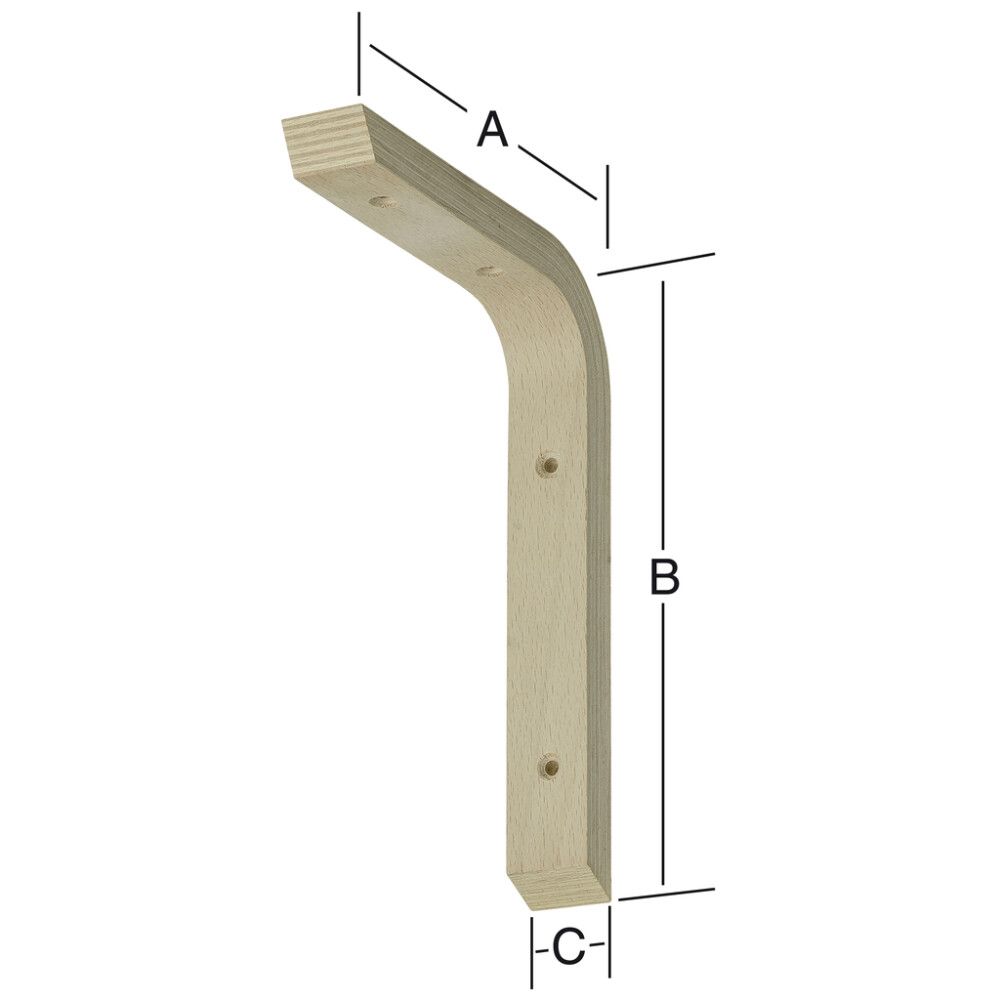 HYLLEKNEKT VORMANN BØK 200x150x28MM
