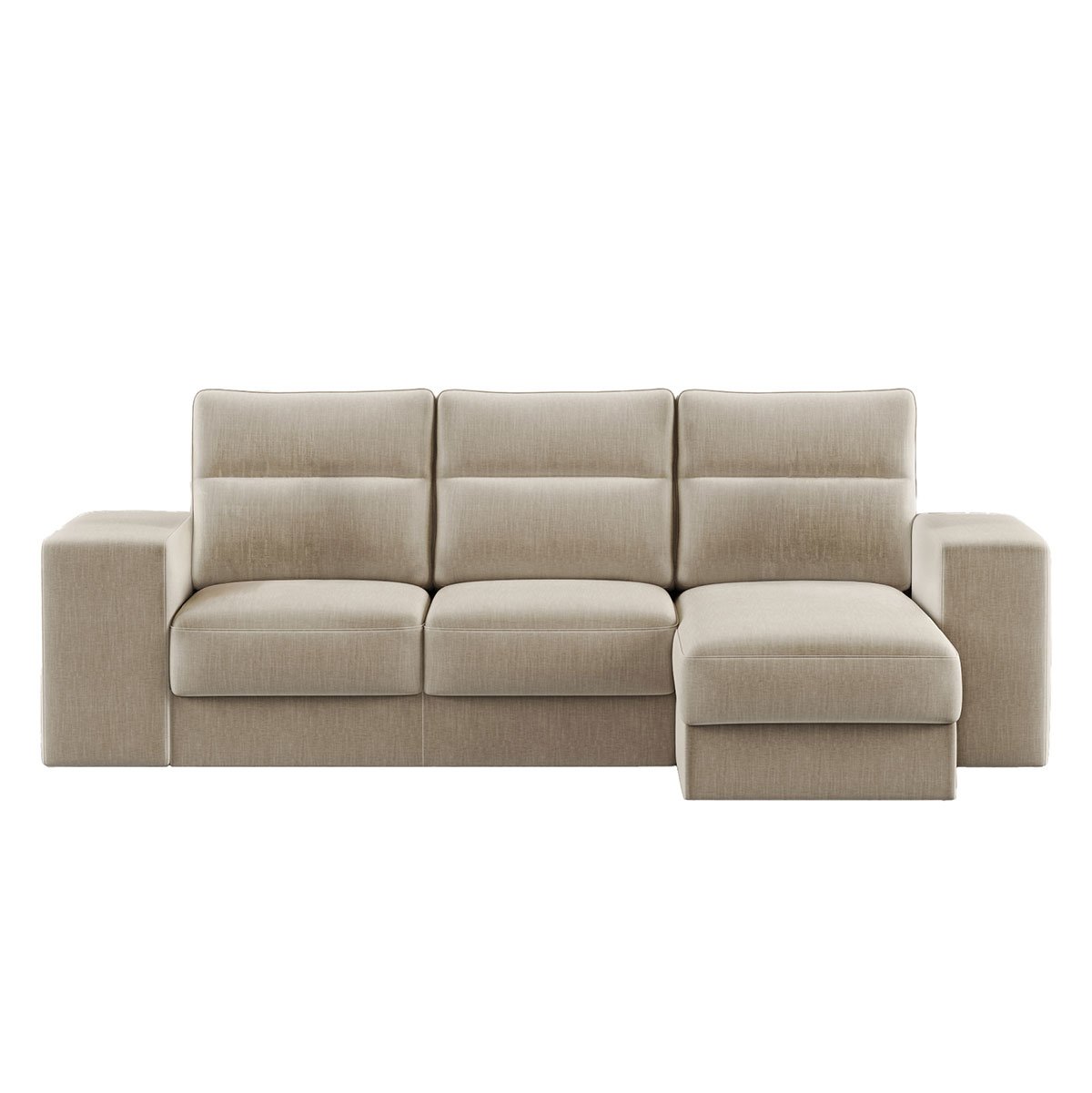 Sofá cama com chaise longue reversível TRENTO bege