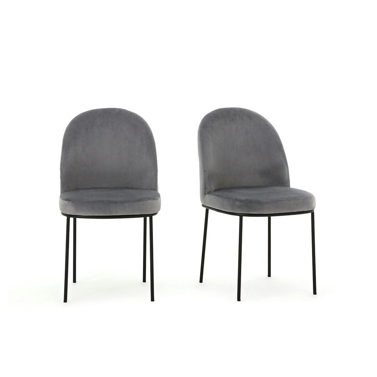 Lot de 2 chaises rembourrées en velours, Topim