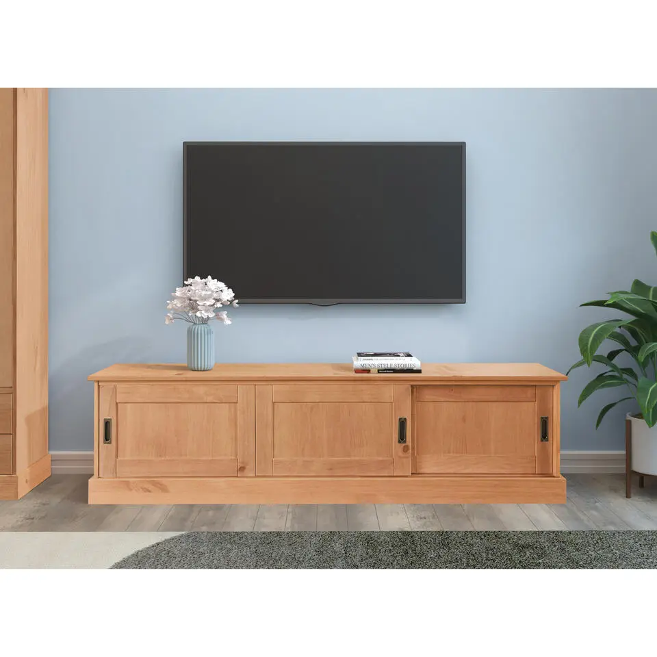 Harry - TV-meubel met 3 deuren in natuurlijk grenen