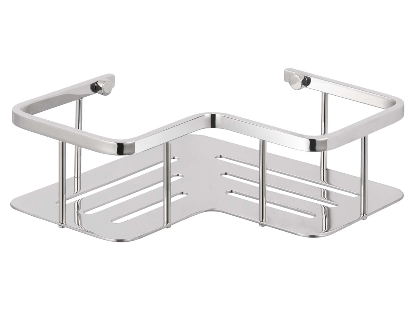 Koszyk- półka łazienkowa pod prysznic narożna 20x20x7 cm stal polerowana Stella