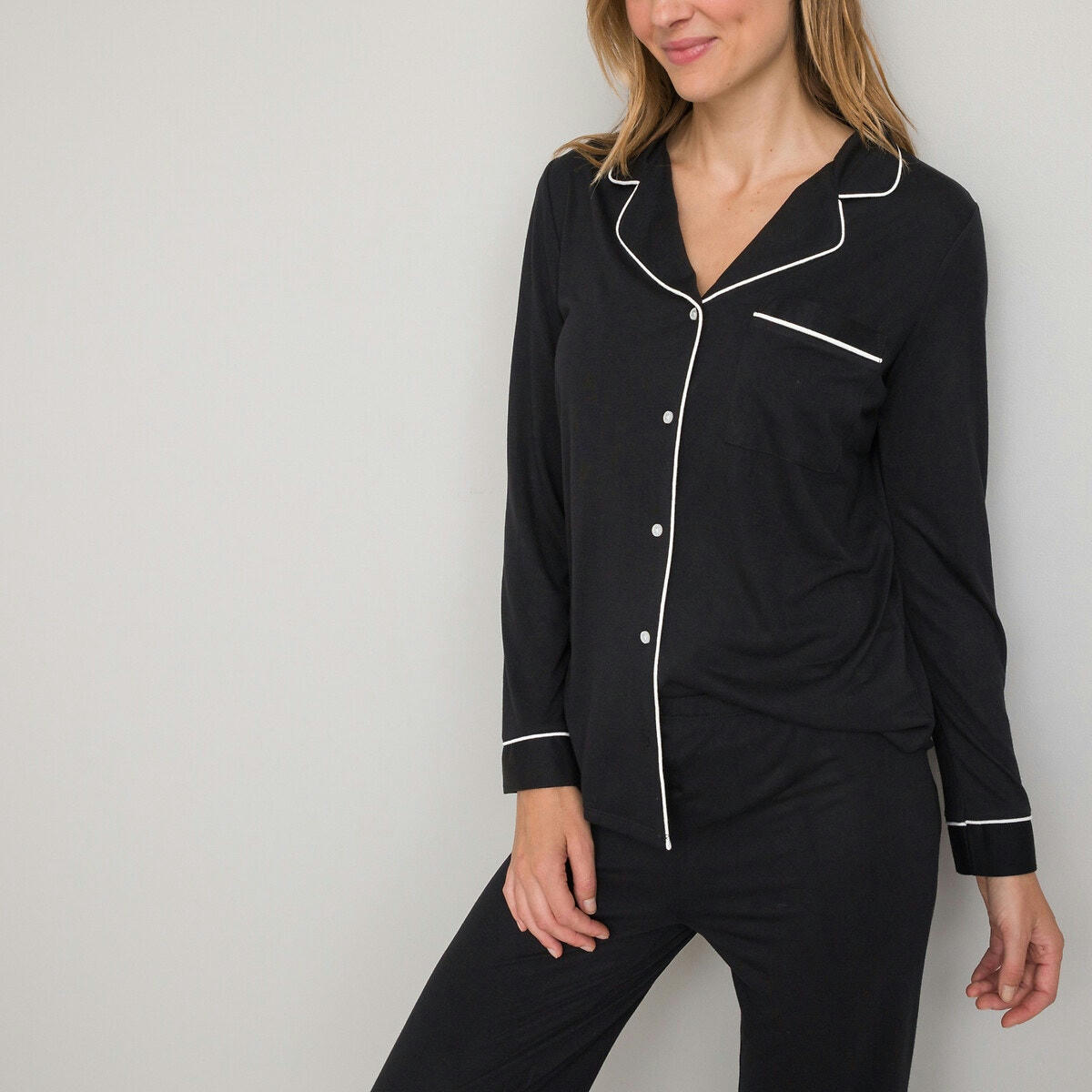 Pyjama manches longues, maille viscose