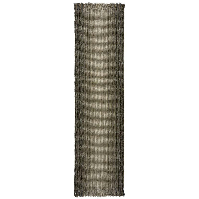 MOTTLE - Tapis de salle à manger en jute et laine gris ombre 60 x 230