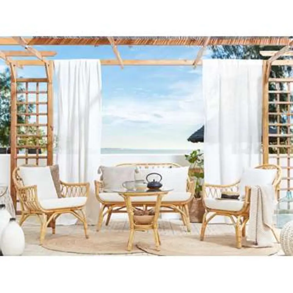 Beliani SIBARI Loungeset - Beige rotan - 4-delig