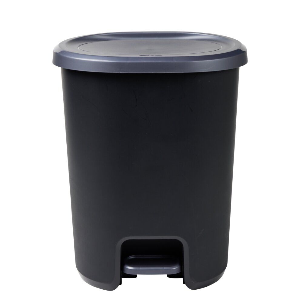 Poubelle à pédale 27L Lynea plastique noir 37x29,5xH46cm