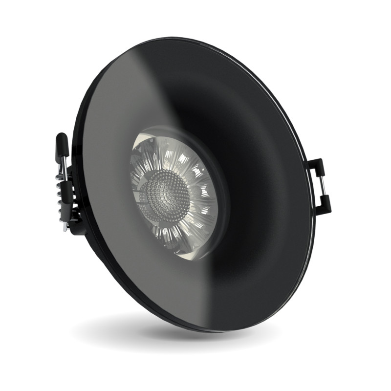 Spot encastrable LED aluminium noir GU10 blanc neutre IP44 345 lm 5 W XANLITE