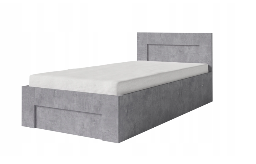 Beton Łóżko 90x200 z Pojemnikiem Stelaż Metalowy Otwieranie Boczne ERO